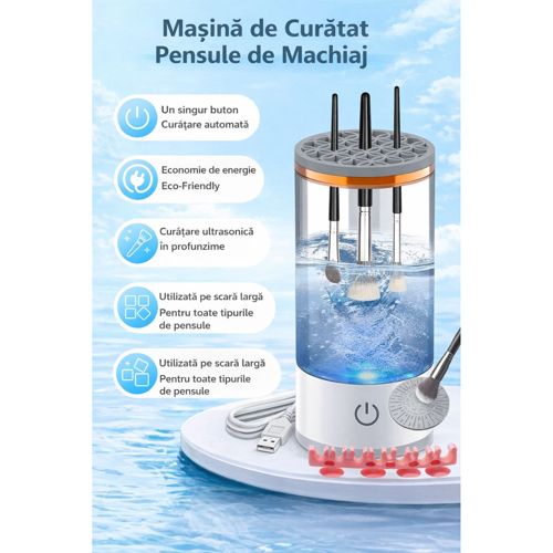 Curățător Automat pentru Pensule de Machiaj